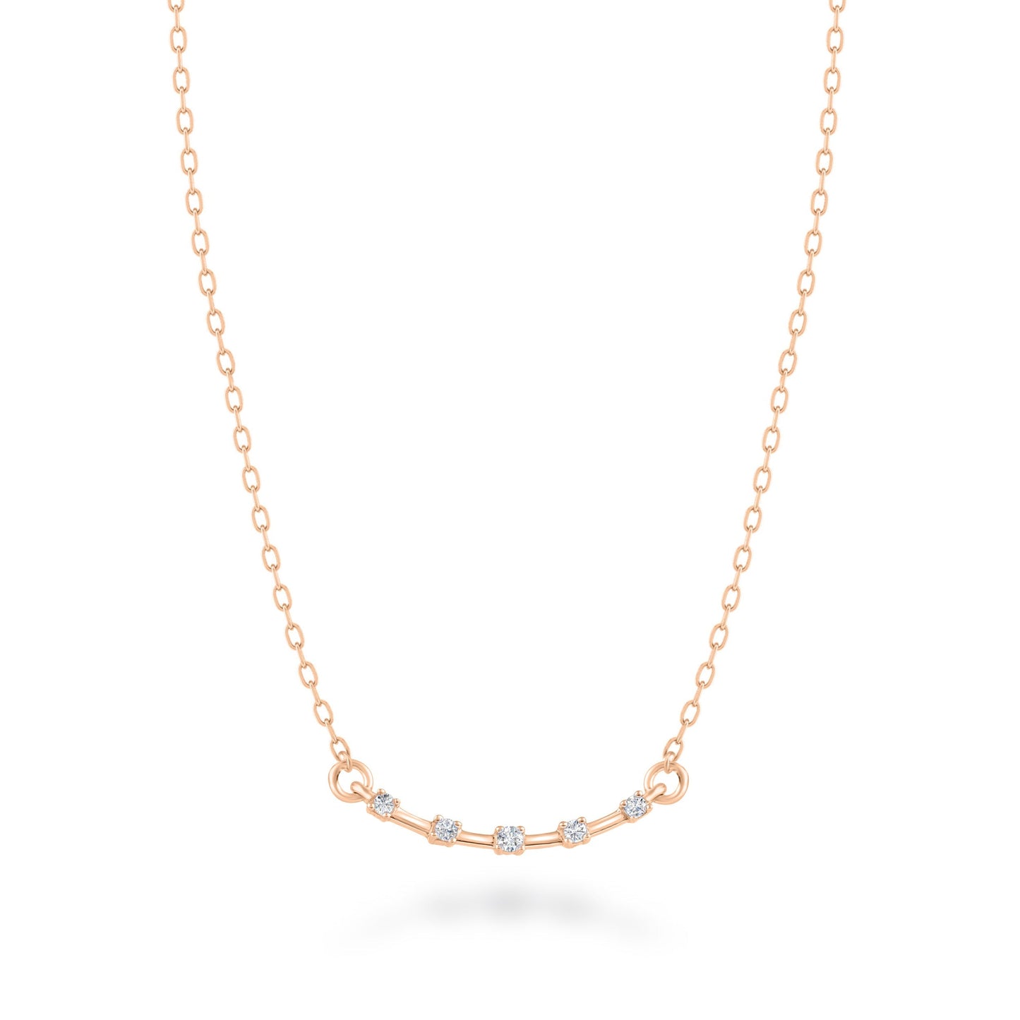 Love Petite 天然ダイヤモンド ステーションバー ネックレス シルバー925