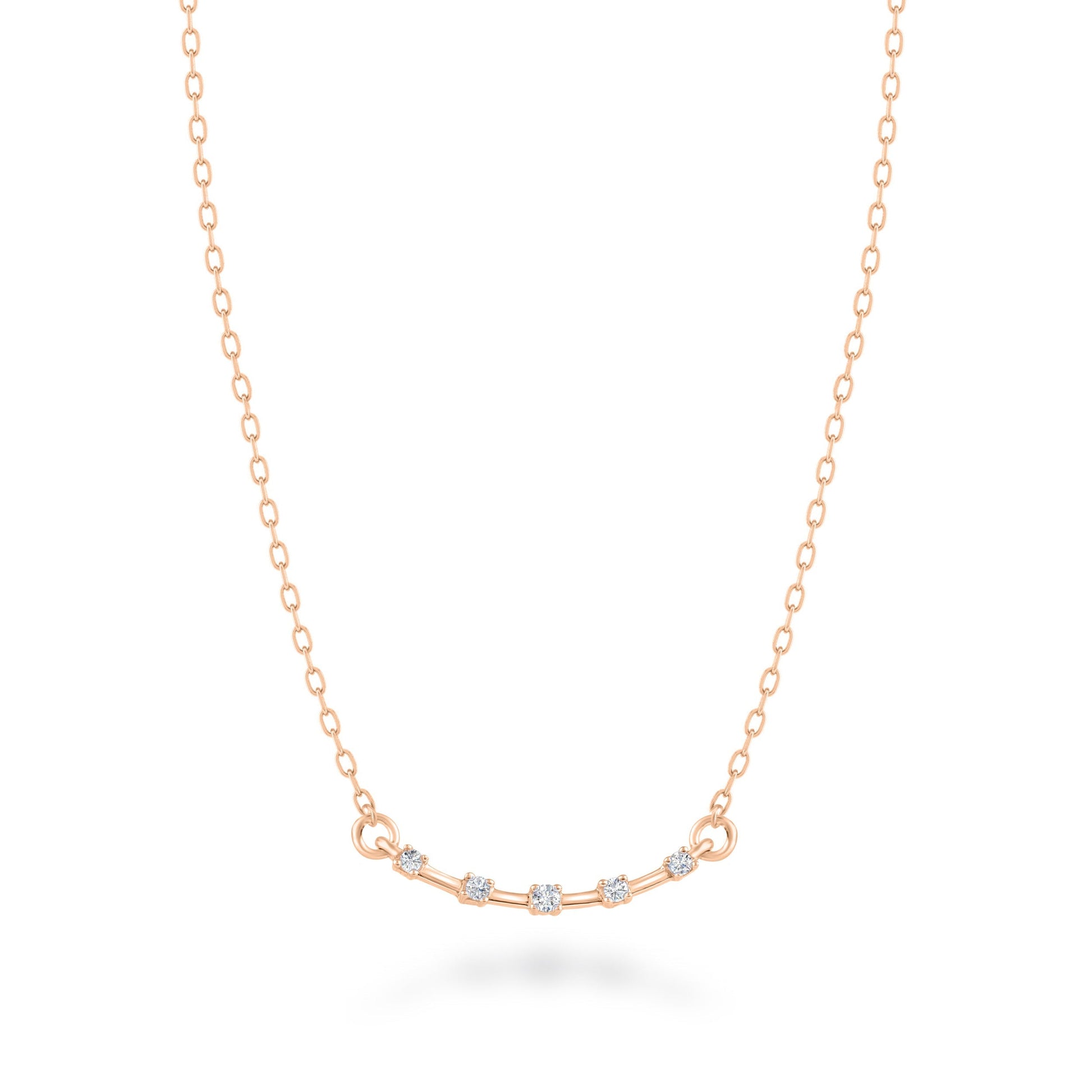 Love Petite 天然ダイヤモンド ステーションバー ネックレス シルバー925